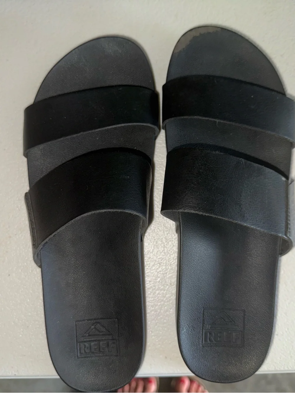 Reef Women’s Black Dual-Strap Slide Sandals